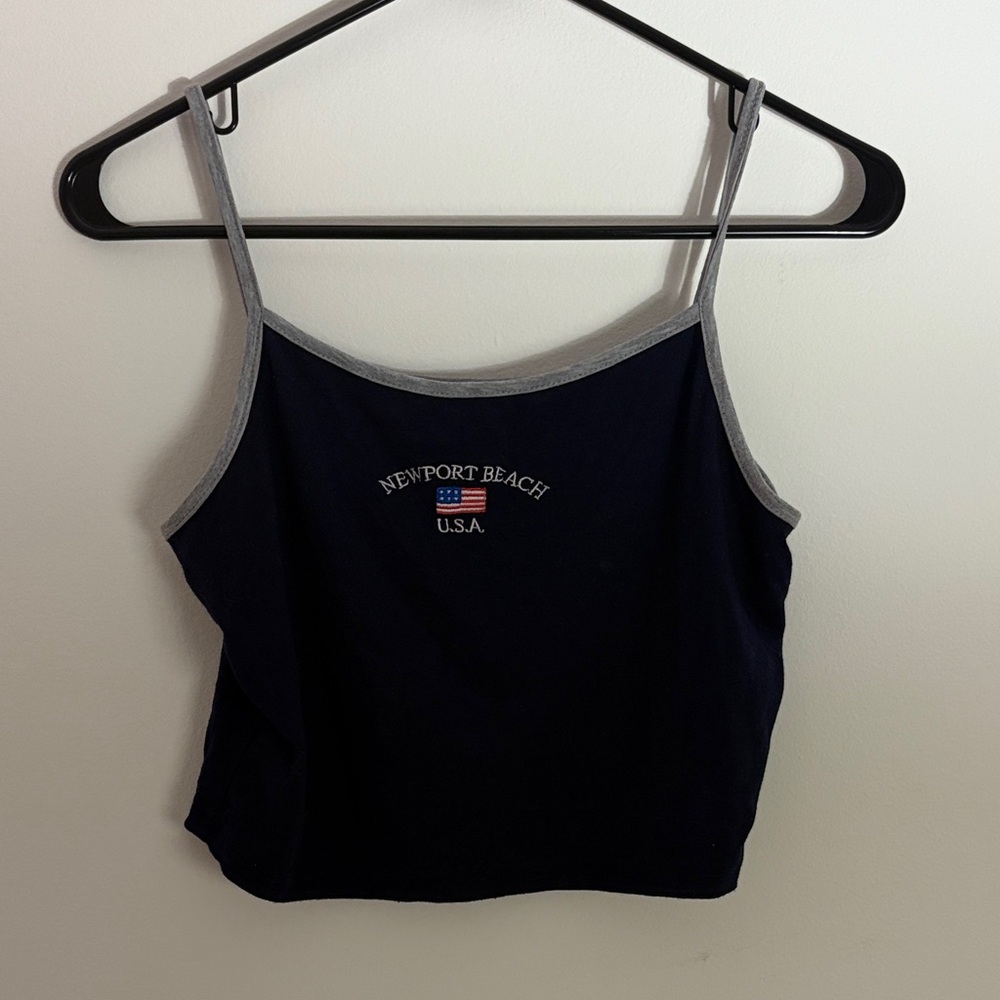 Navy Blue Tank Top with Newport Beach USA Logo